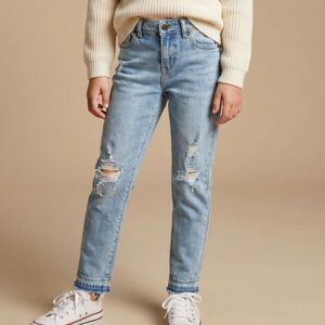 Lite Blue Distressed Denim Jeans Pants Leggings by Cat & Jack Girls 8